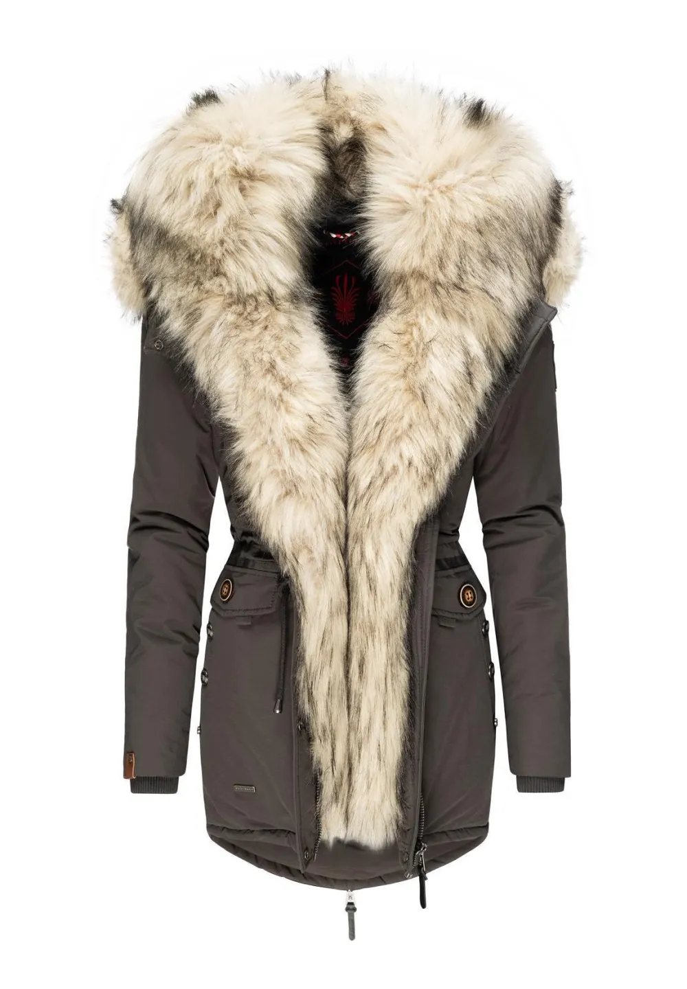 Ladies Winter Thicken Windproof Parka Pink