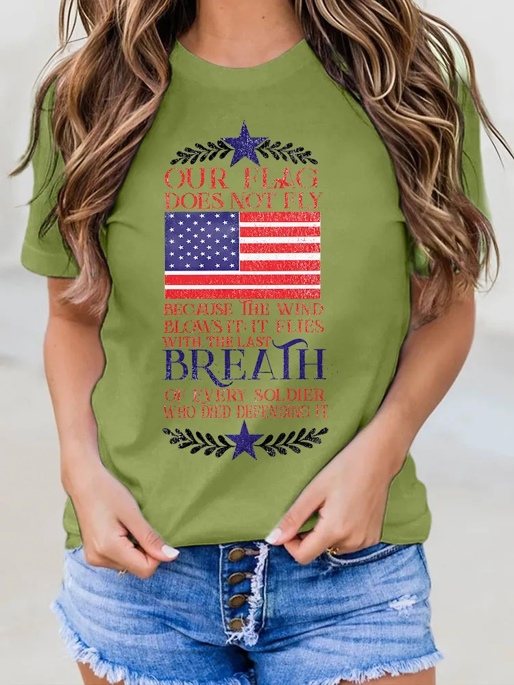 Woman'S Our Flag Does Not Fly Round-Neck Short-Sleeved T-Shirt
