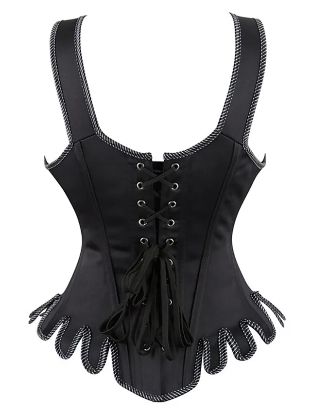 Corset Women's Corset Tops Party & Evening Club Black Blue Sexy Overbust Corset Hook & Eye Lace Up Retro Tummy Control Push Up Flower Fall Winter