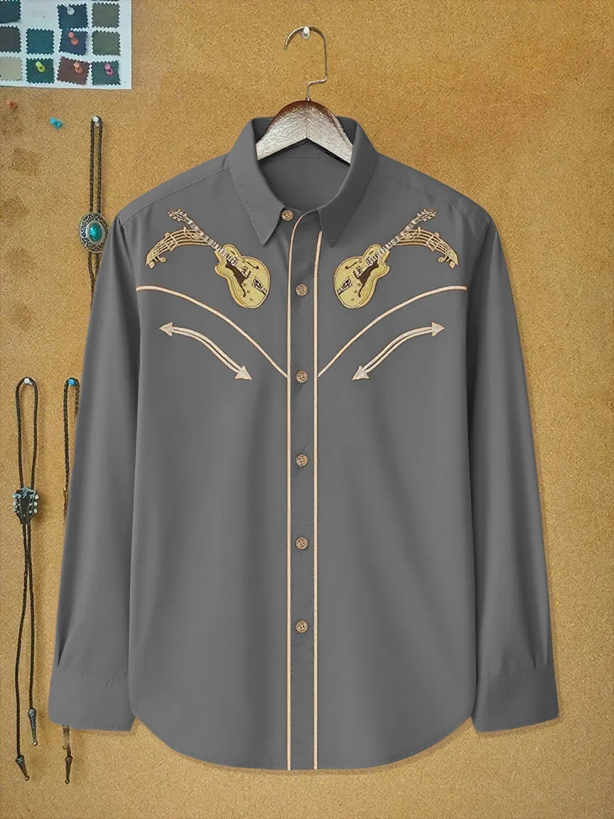 Vintage Western Music Long Sleeves Shirt