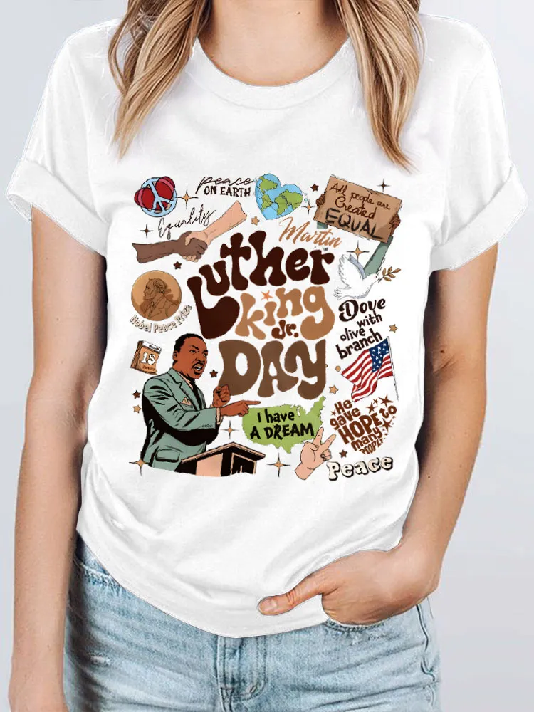 Women'S Round-Neck T-Shirt Luther King Jr. Day