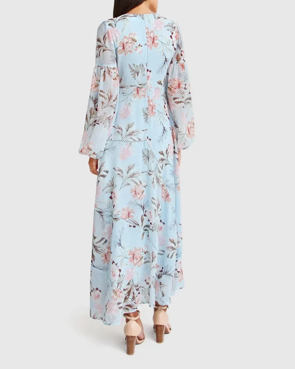 Chiffon Print Long Sleeve Maxi Dress