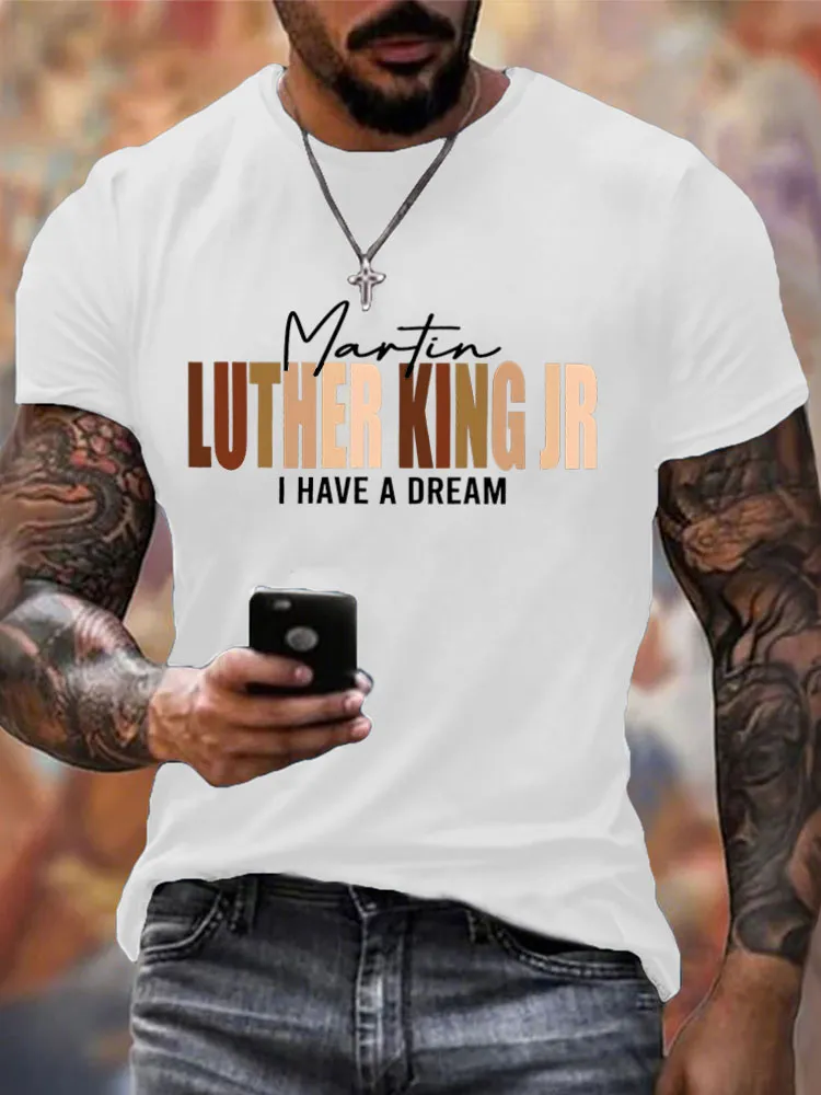 Men'S Round-Neck Short-Sleeved T-Shirt Luther Ling Jr I Have A Dream