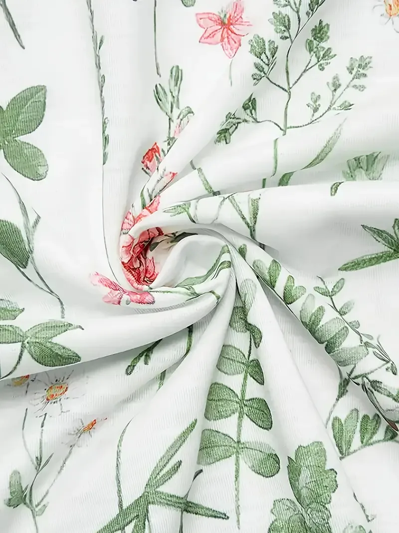 Women's Casual Floral Print Short Sleeve V Neck T-Shirt