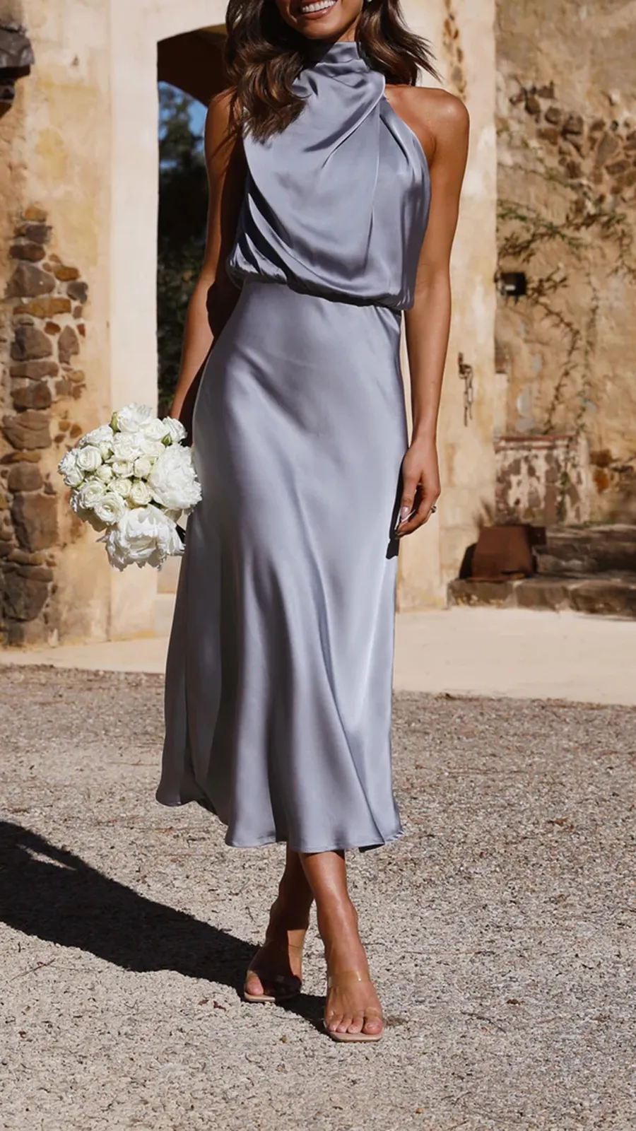 High Neckline Maxi Dress
