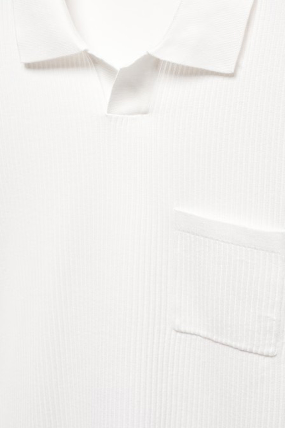 Short-Sleeved Ribbed Polo Shirt