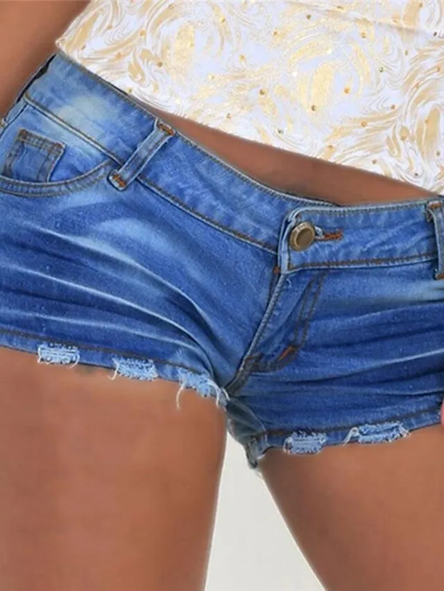 Women's Shorts Jeans Denim Light Blue Dark Blue Grey Casual Casual Daily Pocket Short Outdoor Solid Colored S M L XL 2XL