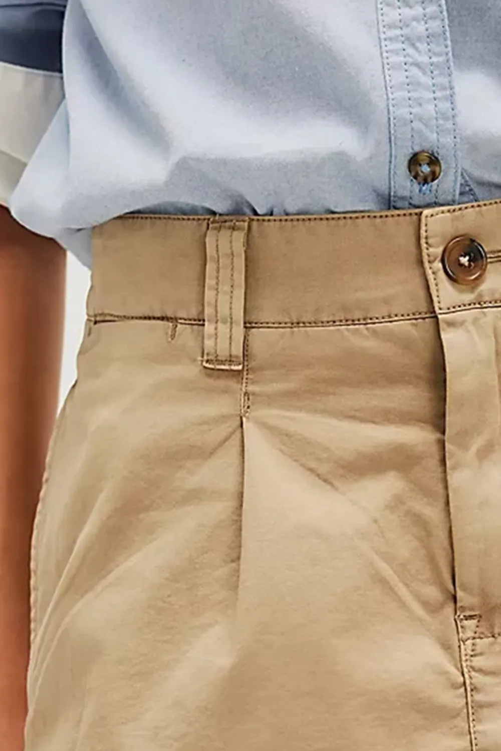 Denim Mini Skirt with Cargo Pockets