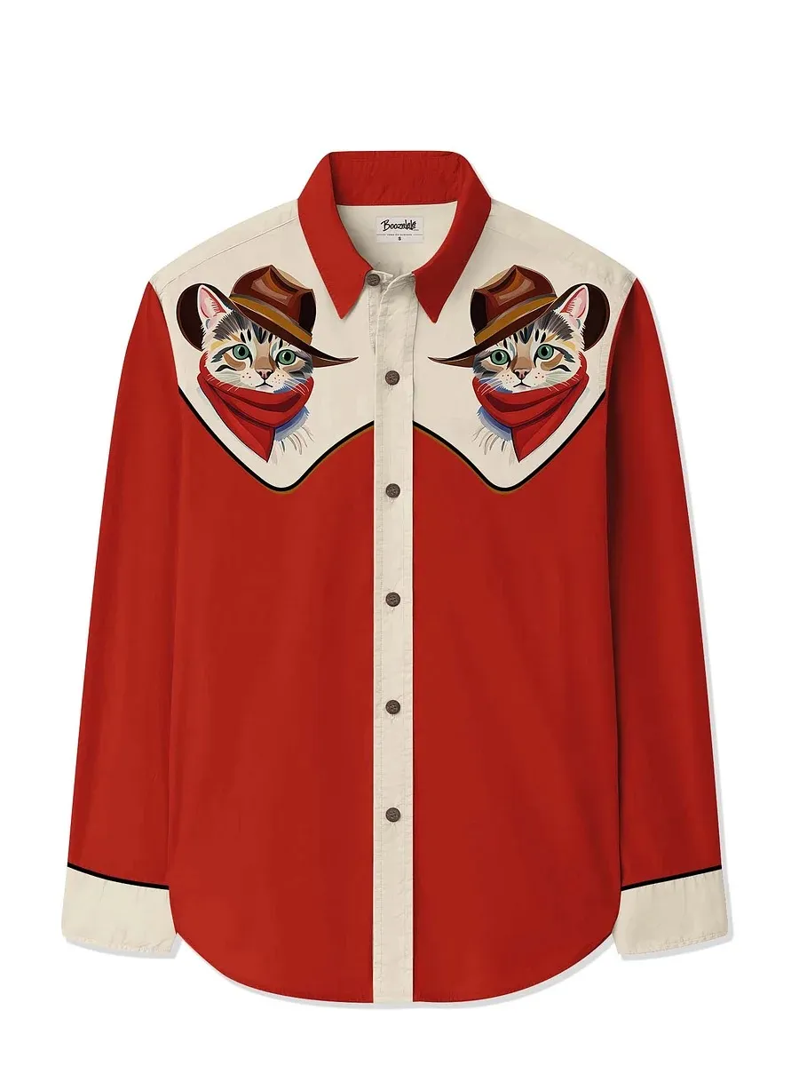 Men's Western Cowcat Long Sleeves Shirt