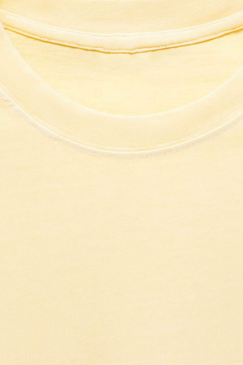Round-Neck Ribbed Finish T-Shirt