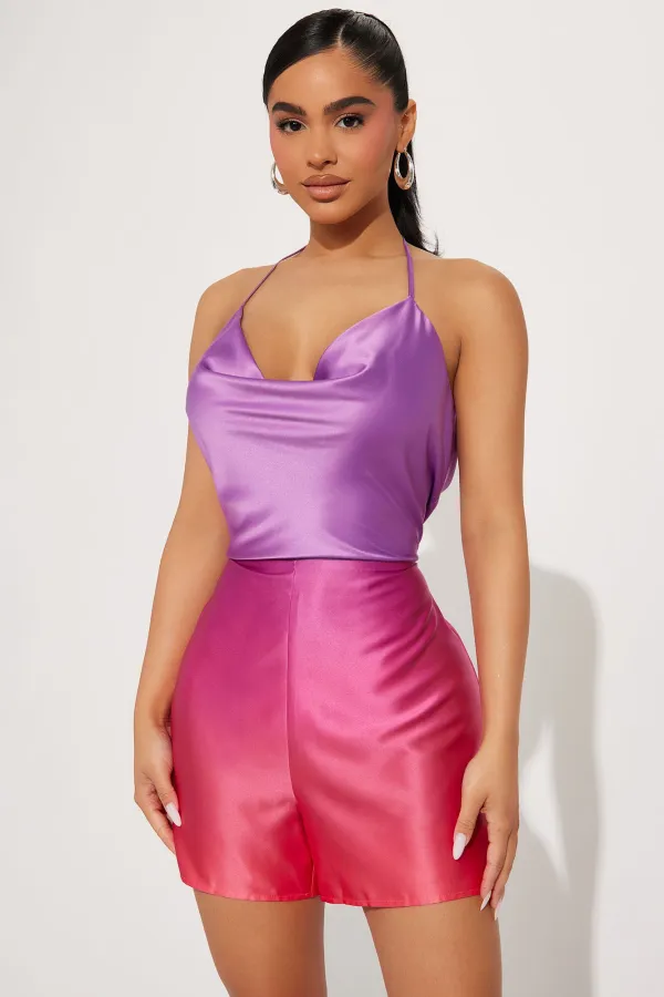 Kimberly Ombre Romper - Purple/combo