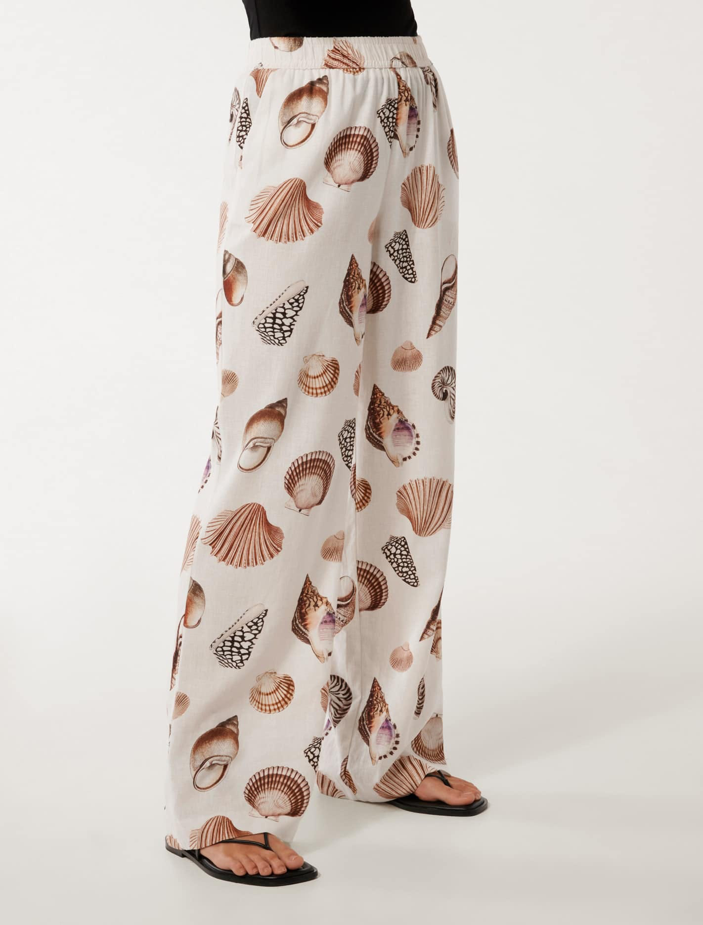 Colorful Linen Wide-Leg Pants