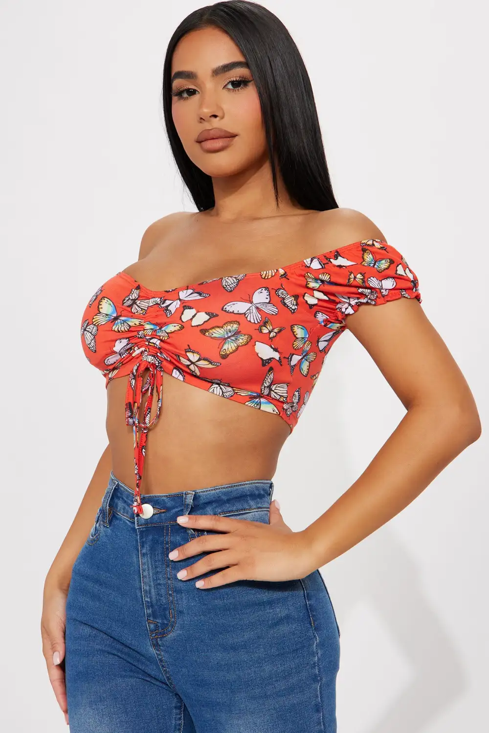 Nala Butterfly Top - Red/combo