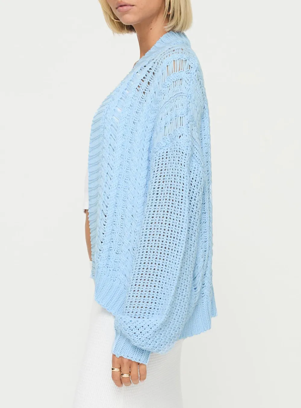 Cable Cardigan Oversized Cream