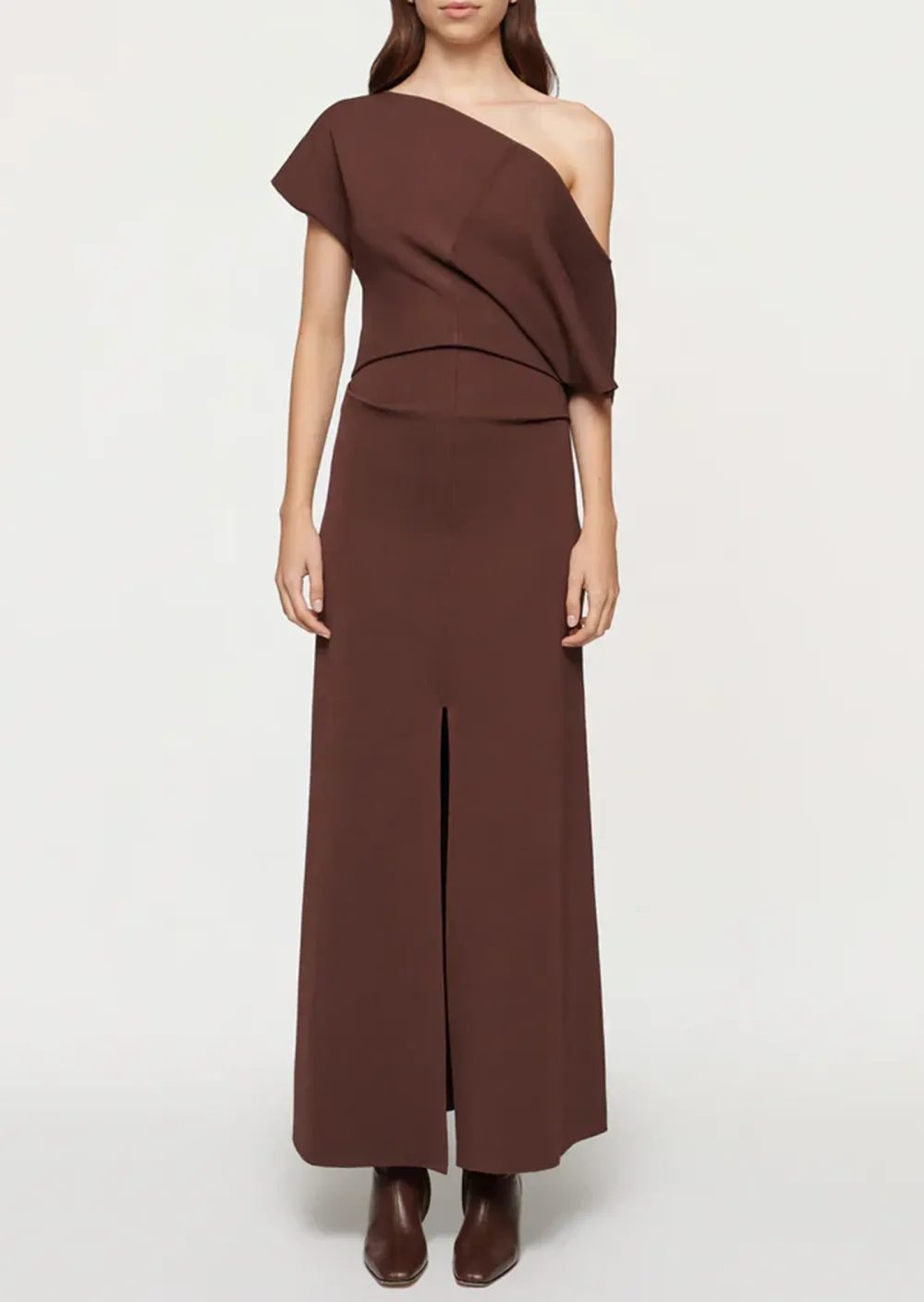 Asymmetric One Shoulder Knit Dress