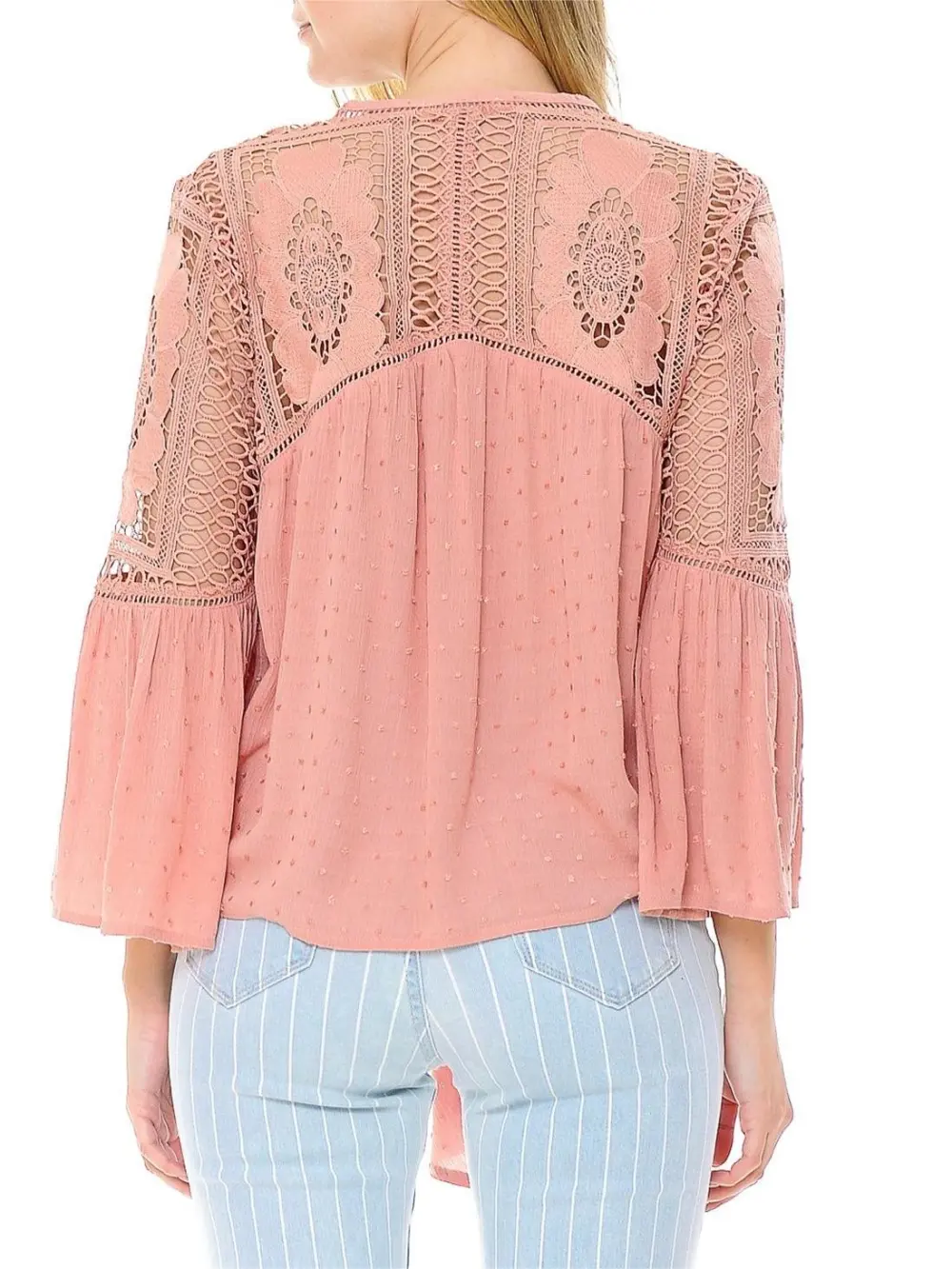 Mint Green Crochet - Detail Tie - Front Blouse