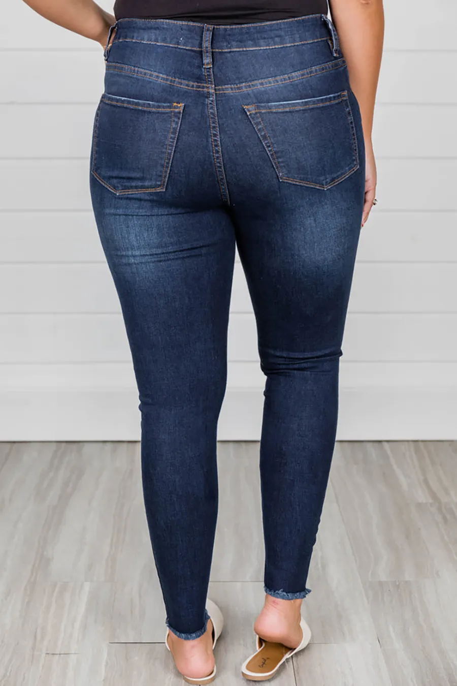Dark Wash Cotton Jeans