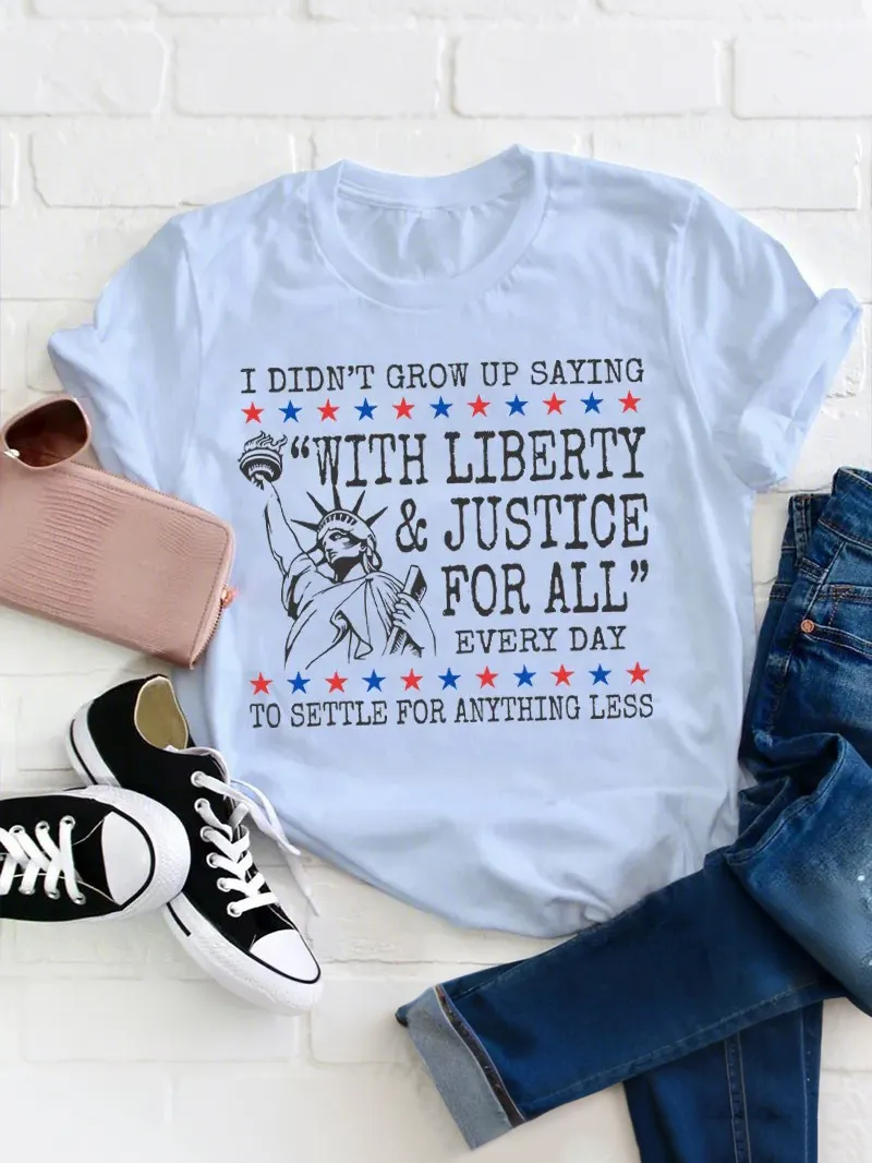 Liberty And Justice For All 4Th Of July Teacher T-Shirt