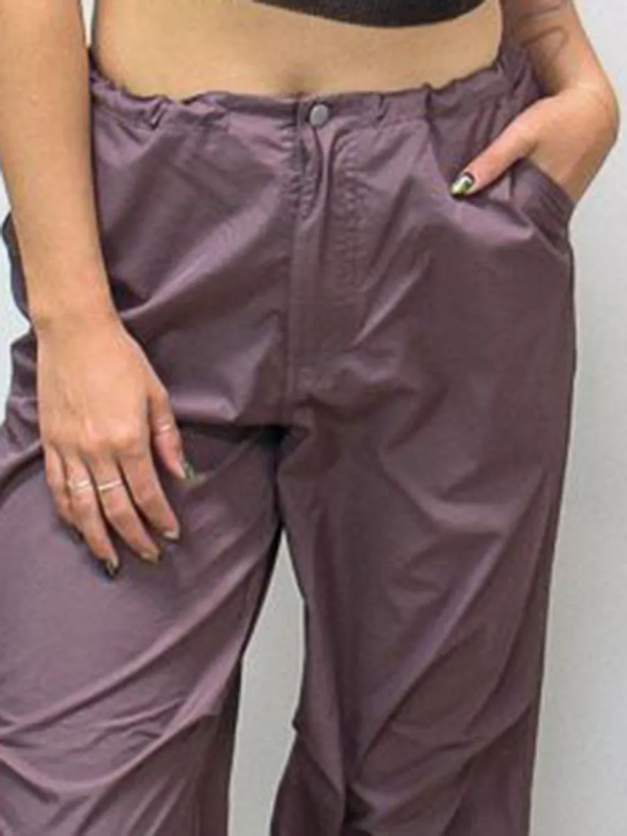 Causal Low Rise Parachute Pants