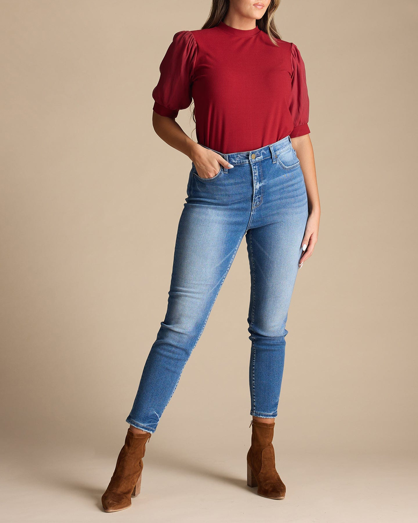 High Rise Ankle Skinny Jean