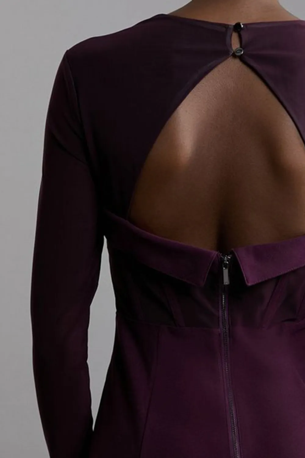 Scuba Crepe And Power Mesh Corset Detail Mini Dress