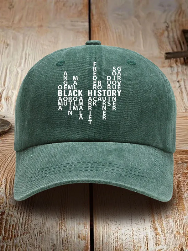 Black History Washed Baseball Cap