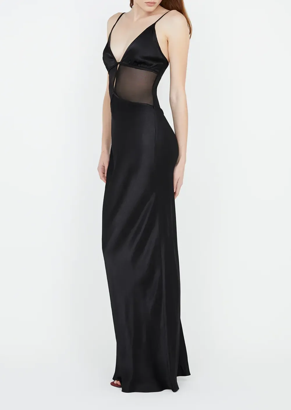 Sheer Panel Maxi Dress
