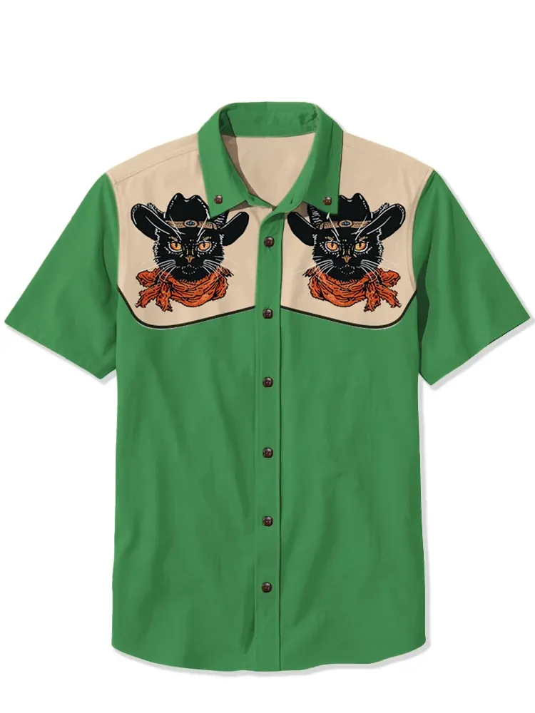 Western Black Cowcat Shirt