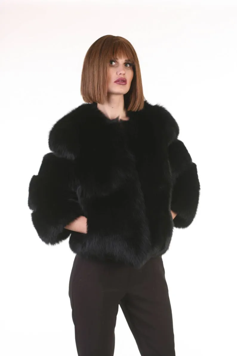 Black  Fox Fur Coat Women’s