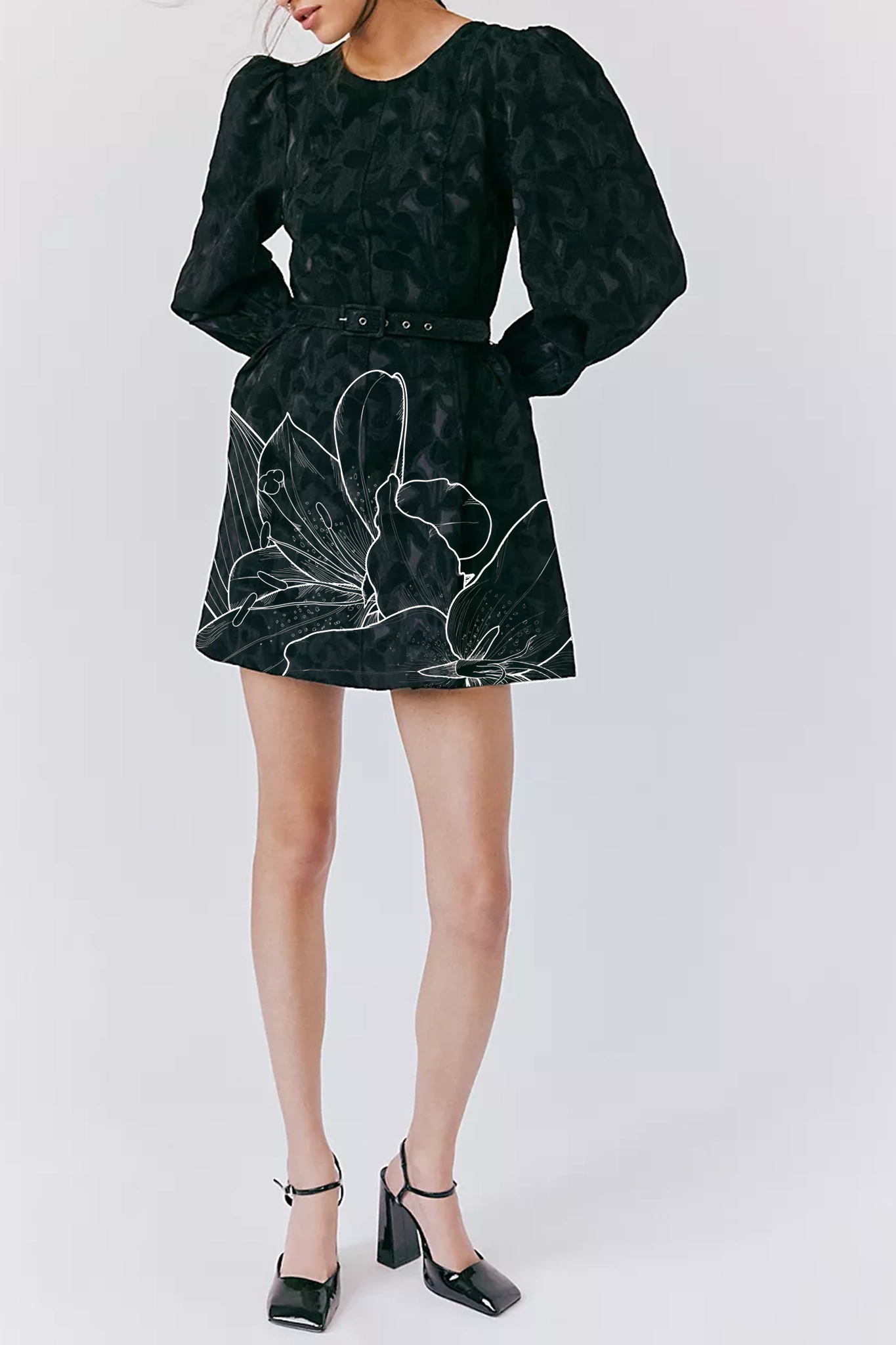 Puff Sleeve Leopard Print Mini Dress