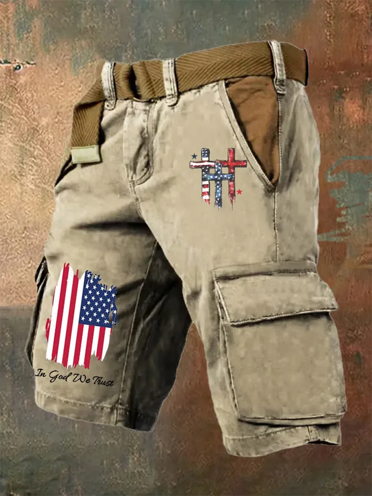 Men's Independence Day Flag Cargo Shorts