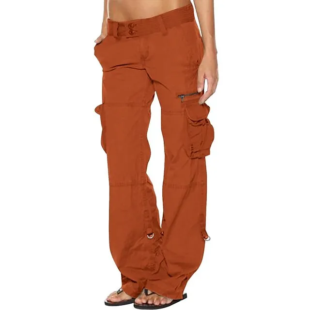Women's Cargo Pants Tactical Cargo Pants Trousers Full Length Cotton Blend Pocket Baggy Low Waist Chic & Modern Casual / Sporty Sports Weekend Black Pink S M Summer Spring &  Fall
