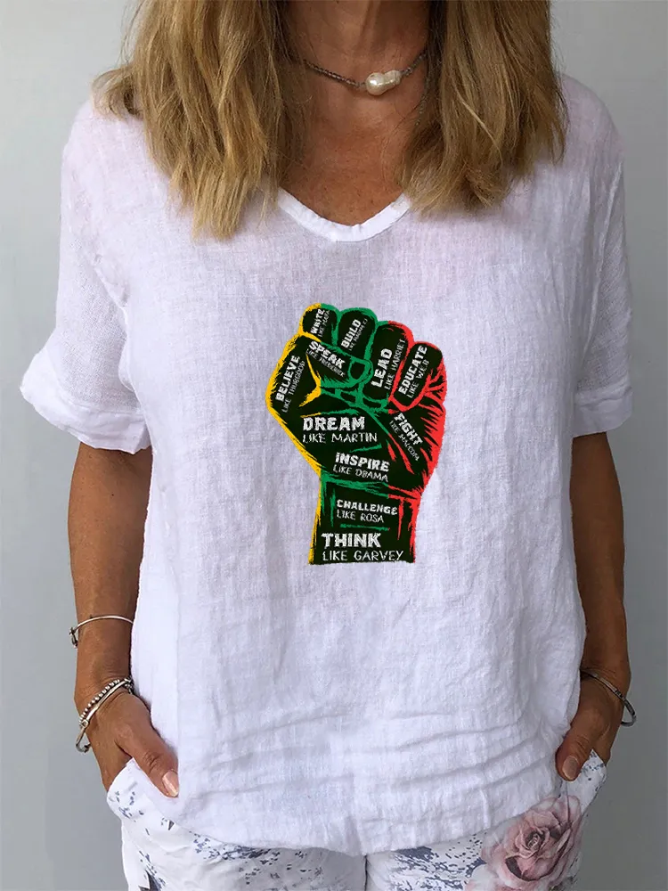 Women'S Speak Lead Challeng Dream V-Neck Short-Sleeved T-Shirt