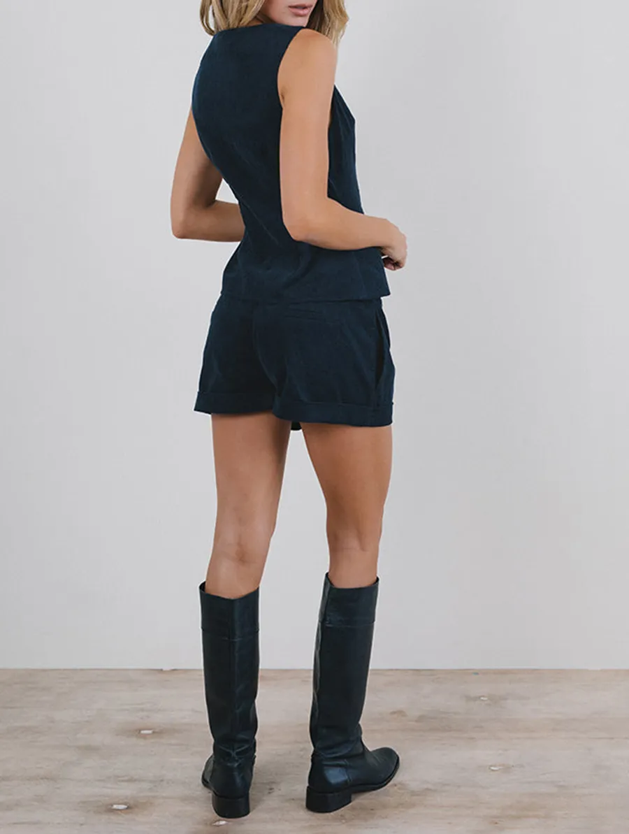 Wiluta Shorts In Baby Cord Navy