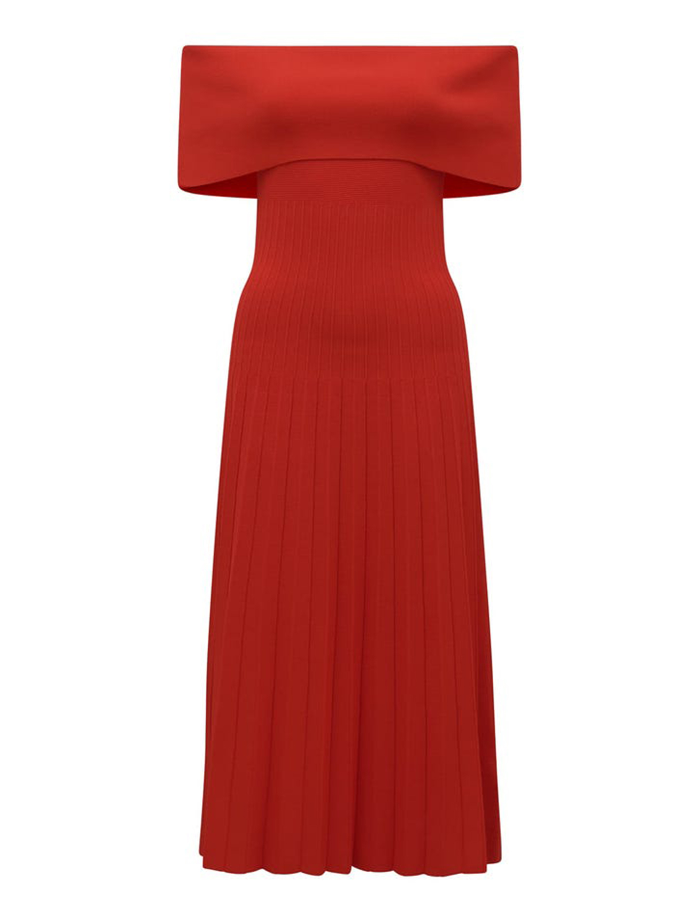 Off Shoulder Knit Midi Dress