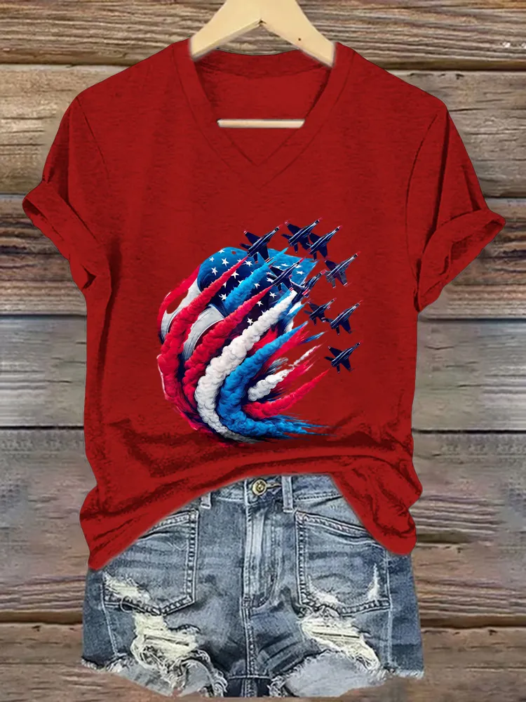 Woman'S Independence Day Print Short-Sleeved T-Shirt