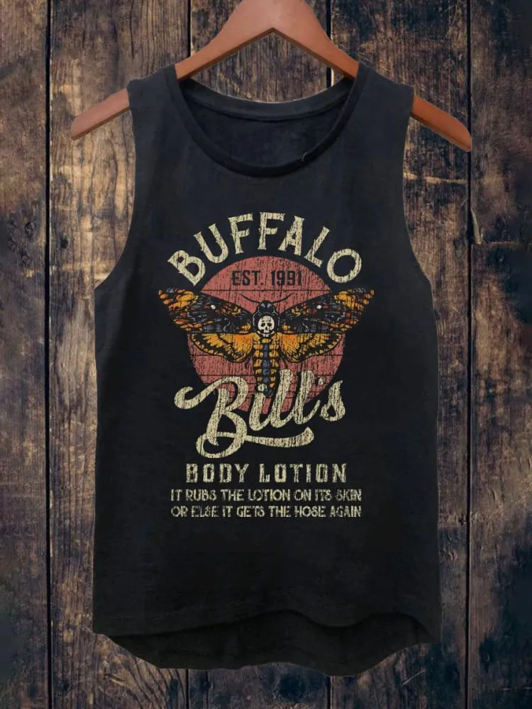 Women'S Vest With Buffalo Bill'S Print, Round Neck And Sleeveless Vest
