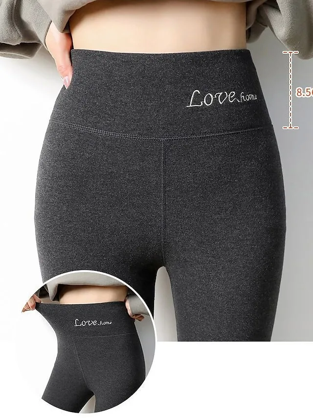 Women‘s Thermal Underwear Pants Nude Purple Pink High Waist Fashion Casual Daily High Elasticity Ankle-Length Thermal Warm Plain M L XL 2XL 3XL / Skinny