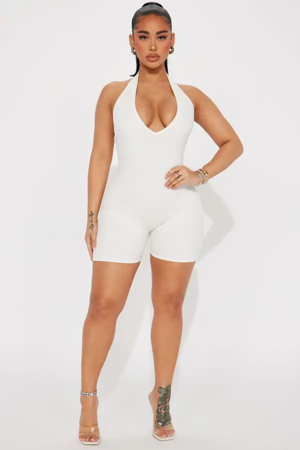 Aria Snatched Romper - Off White