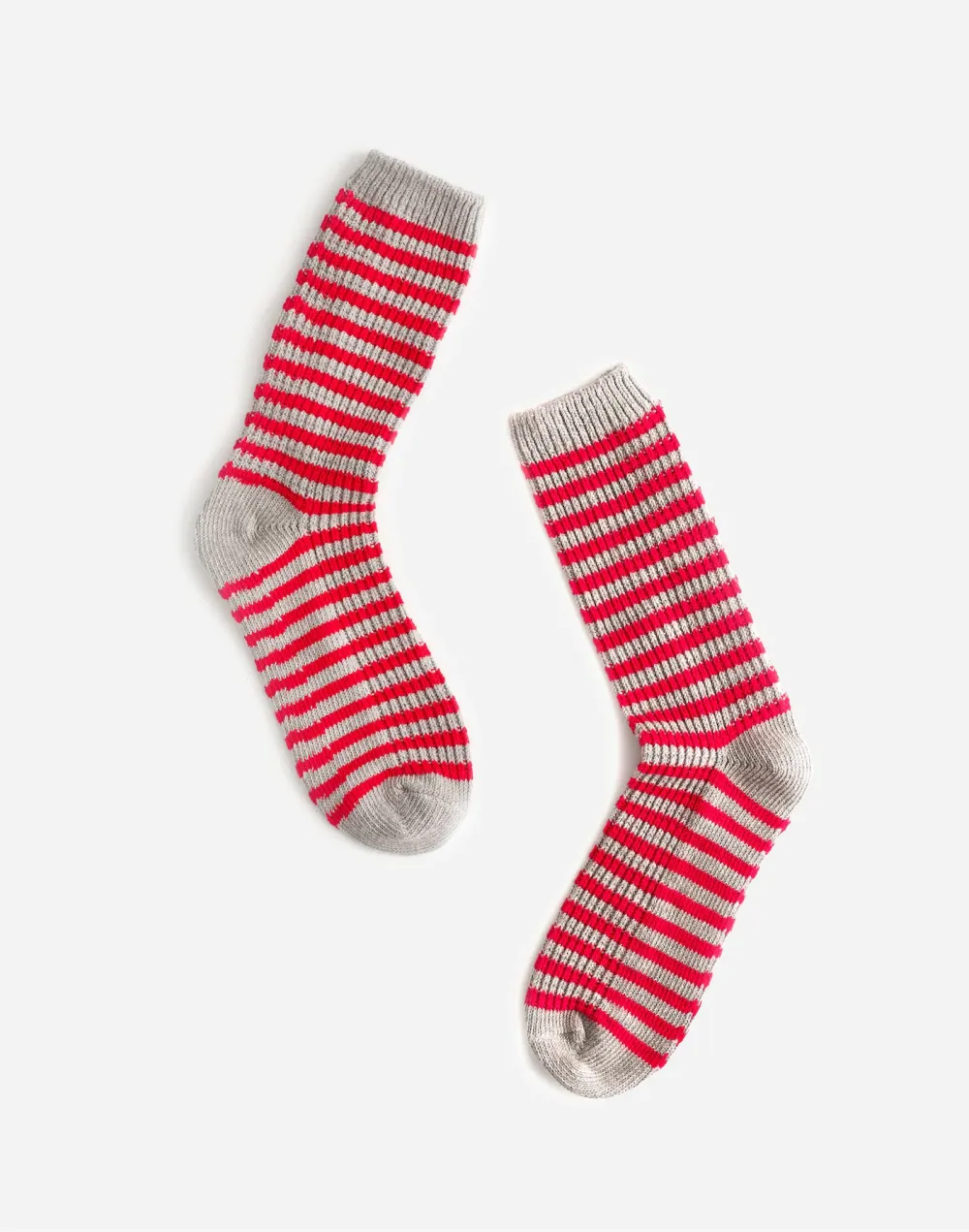 Waffle-Knit Trouser Socks in Stripe