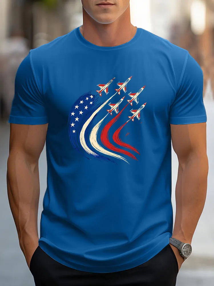 Man'S Independence Day Round-Neck Short-Sleeved T-Shirt