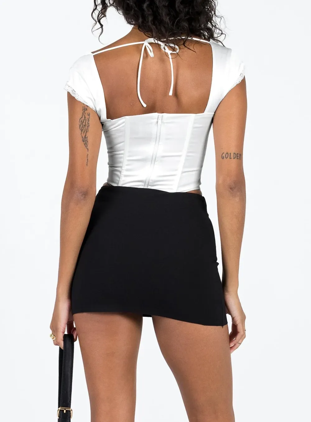 Karley Satin Low Waist Mini Skirt