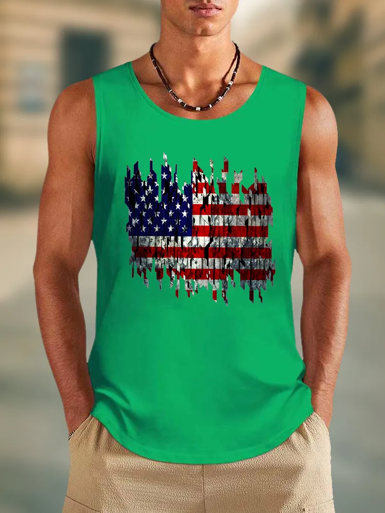 Men'S Stars And Stripes Print Vest