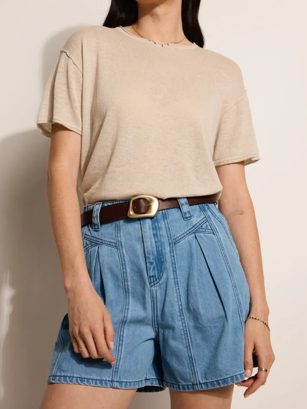 Mid Wash Denim Short