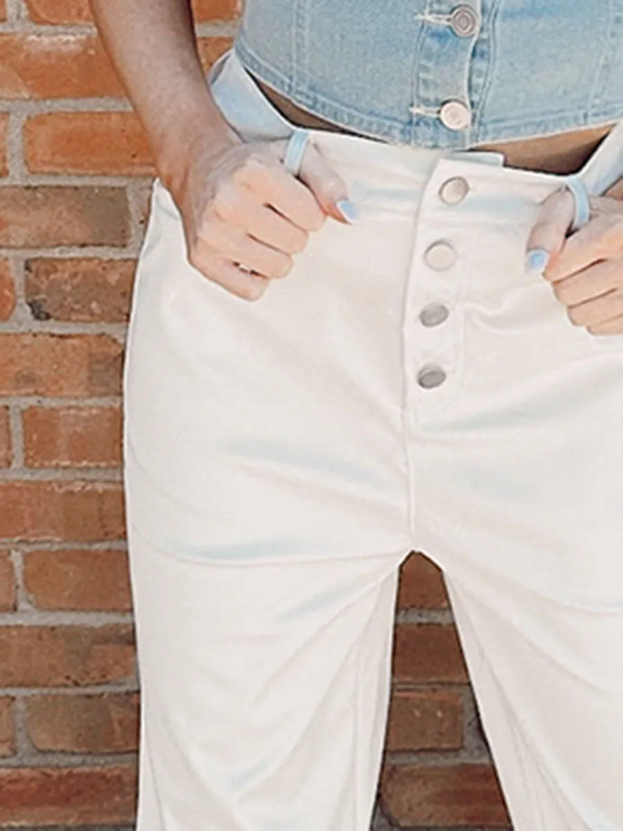 Women's White Flared Jeans