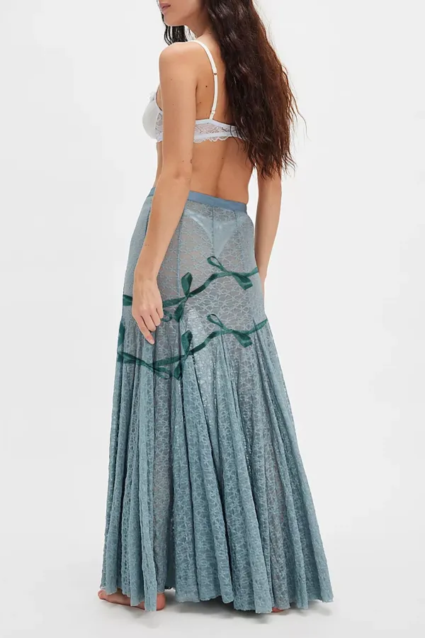 Lace Trimmed Maxi Skirt