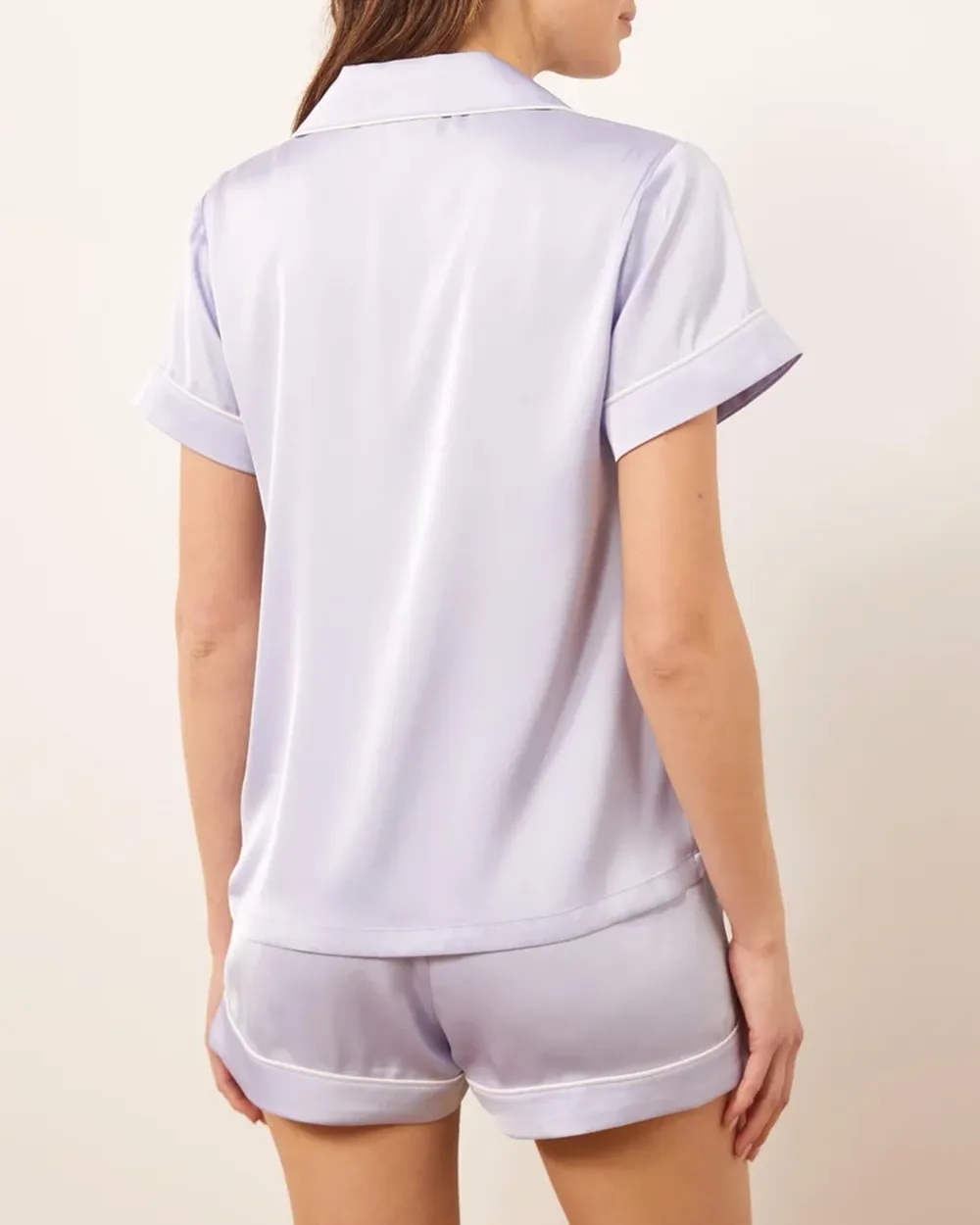 Short Satin Shirt PJ Set