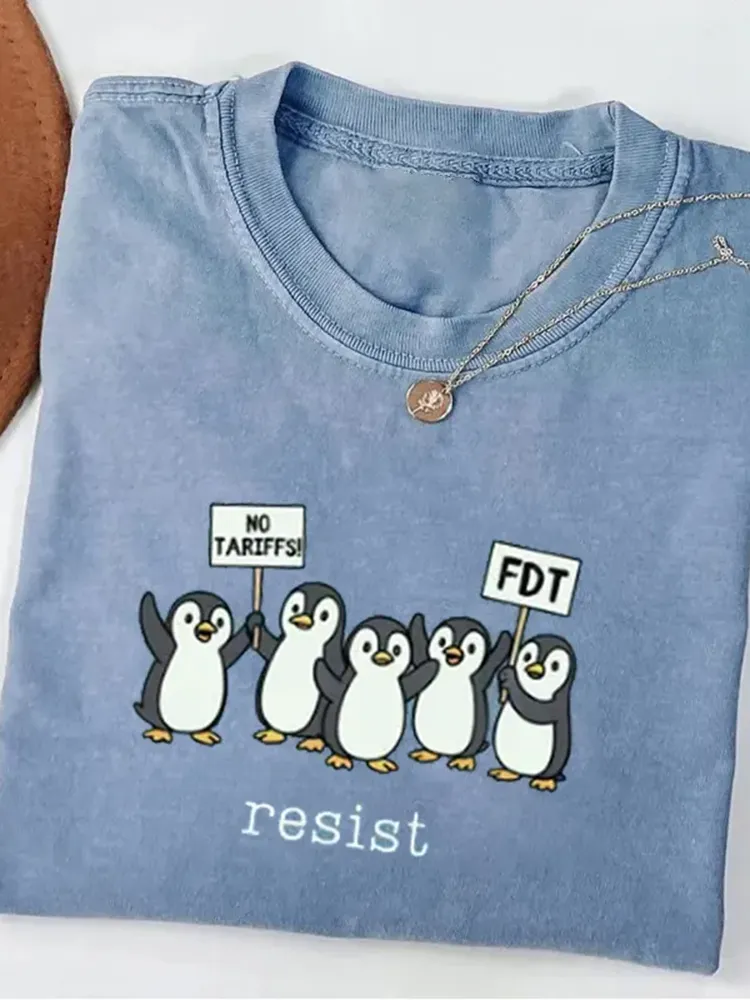 I Stand With Penguins Against Tariffs T-Shirt
