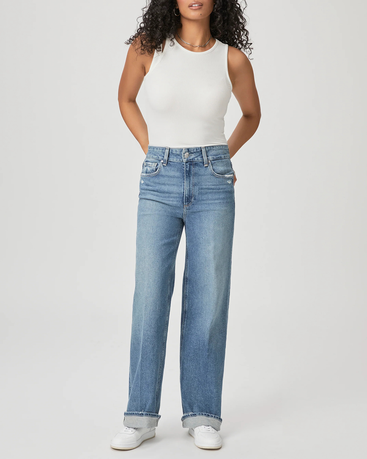 White Basic Sleeveless Tank Top