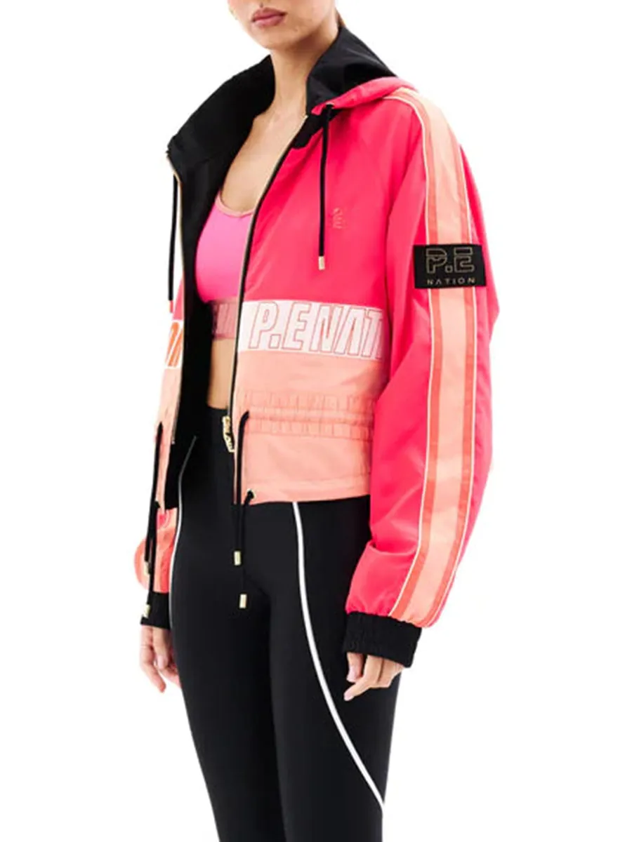 Cropped Color Blocked Hooded Jacket